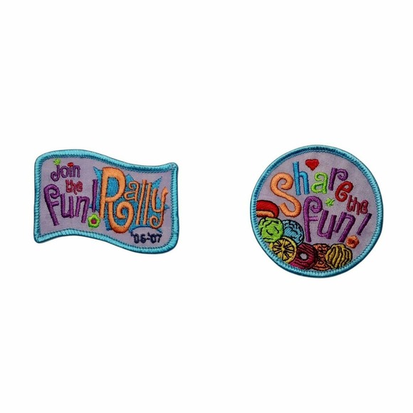 GSA Girl Scouts Join the Fun Rally 06 07 Share The Fun Iron on Patch Lot of 2 - Picture 1 of 3